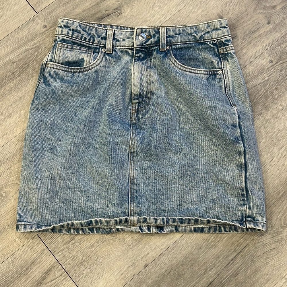 Vero Moda Washed Blue Denim Mini Skirt